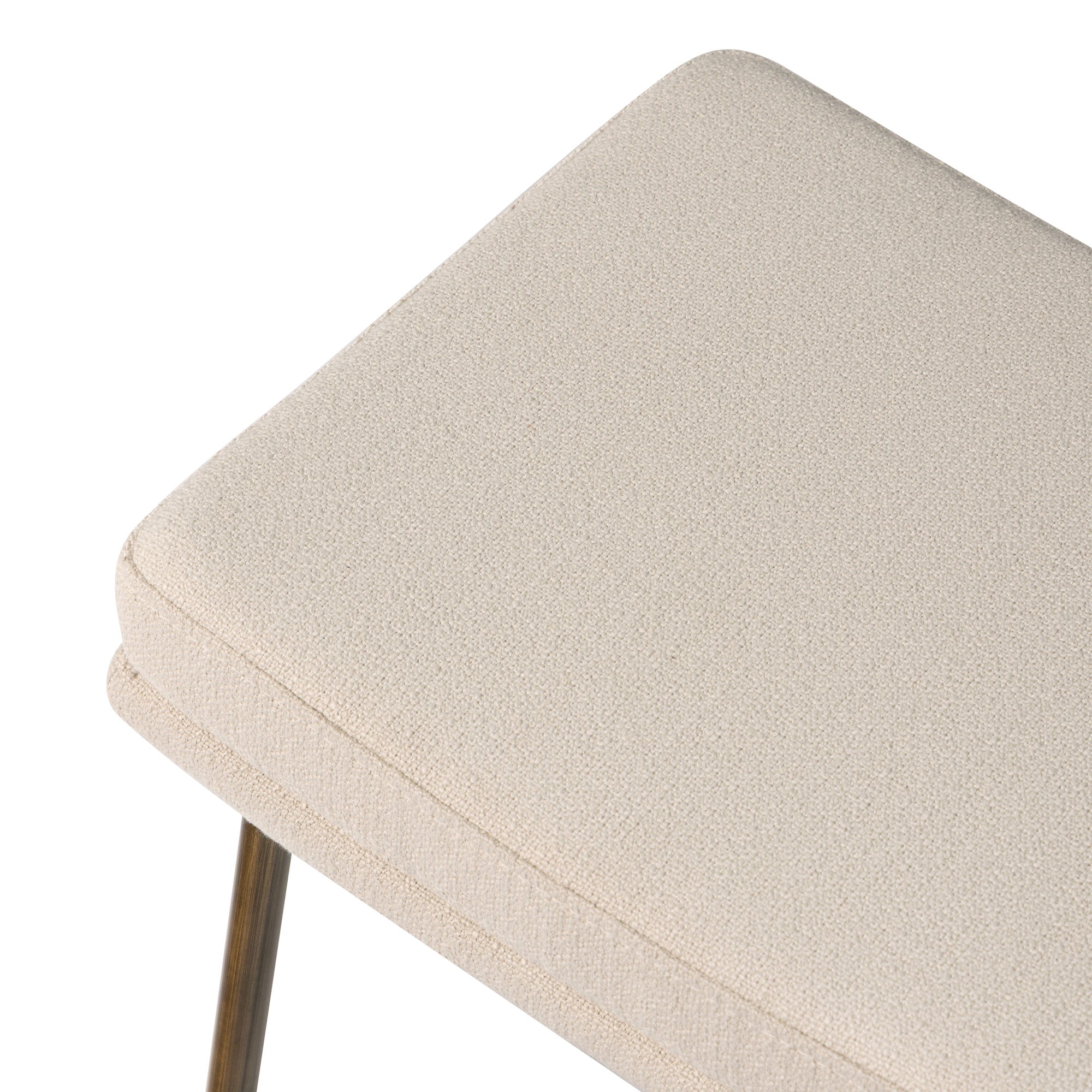 Berkley Bar Height Saddle Stool – Beige Fabric & Aged Gold