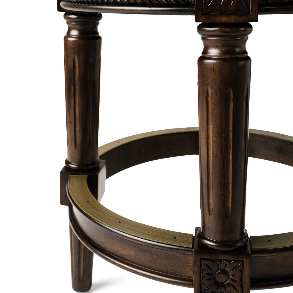 Pullman Backless Counter Stool in Dark Brown Finish with Brown Faux Leather