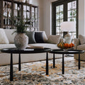Sonia Rustic Wooden Nesting Coffee Tables in Black Finish