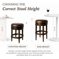 Pullman Backless Counter Stool in Dark Brown Finish with Brown Faux Leather
